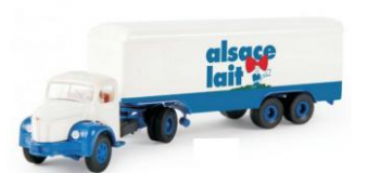Modélisme ferroviaire :  SAI - BREKINA -SAI 2556 - Semi remorque Berliet TLR8 Alsace lait