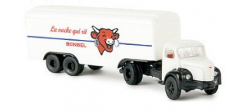 Modélisme ferroviaire : SAI - BREKINA -SAI 2556 - Semi remorque Berliet TLR8 Vache qui rit
