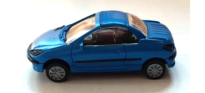 SAI 0900 - Peugeot 206 CC Bleue, Phares eclairés - SAI