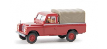 Train électrique : BREKINA BRE 13758 - LAND ROVER 109 bâchée rouge 