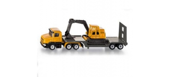 Train électrique : SIKU1611 - Camion surbaissé avec engin de chantier excavatrice 