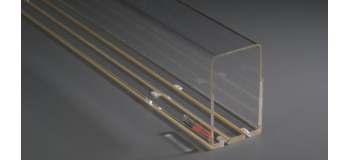 TSV-H02L-030-S - Vitrine Train-Safe Vision HO 2 rails, pour support court (30 cm), longeur 30 cm - Train Safe