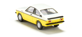 WIKI022902 - Opel Kadett C Coupé GT/E blanc/jaune - Wiking