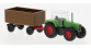 WIK096004 - Tracteur Fendt Favorit avec remorque, vert/marron - Wiking
