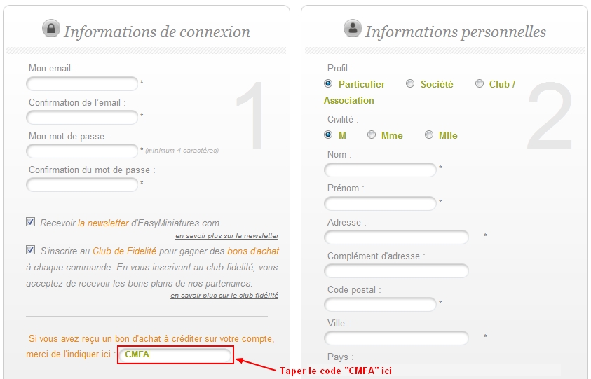 Offre spéciale Club Code CMFA